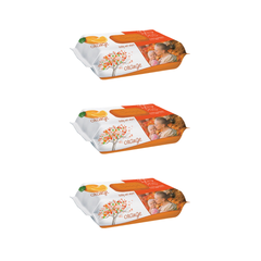 3x Sleepy Orange Servetele umede pentru bebelusi 120buc aroma de portocala