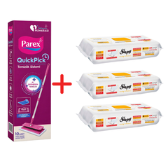 Pachet Promo PAREX QuickPick Mop + 3x Lavete Umede Sleepy Easy Clean Herbal Soap