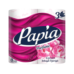 Hartie igienica parfumata PAPIA Parfume 8 role, 3 straturi