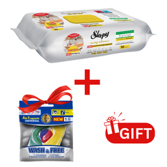 PACHET PROMO: Șervețele Sleepy Easy Clean lămâie 50 buc + 1× Capsule rufe Wash & Free 4in1