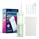 Irigator bucal portabil, JTF Sonic, F200 (5 capete, cablu de incarcare, sac de depozitare) cu UV Verde