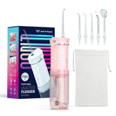 Irigator bucal portabil, JTF Sonic, F200 (5 capete, cablu de incarcare, sac de depozitare) cu UV Roz