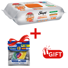PACHET PROMO: Șervețele Sleepy Easy Clean portocală 50 buc + 1× Capsule rufe Wash & Free 4in1
