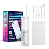 Irigator bucal portabil, JTF Sonic, F200 (5 capete, cablu de incarcare, sac de depozitare) cu UV Alb