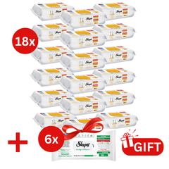 PACHET PROMO: 18× Șervețele Sleepy Herbal Soap Additive 100 buc + 6× Șervețele White Soap 30 buc