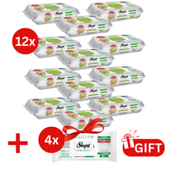 PACHET PROMO: 12× Șervețele Sleepy Easy Clean bergamotă 50 buc + 4× Șervețele White Soap 30 buc
