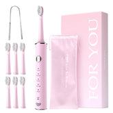 Periuta de dinti electrica, JTF Sonic, J40 (6 capete de periere) Roz