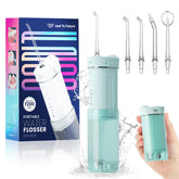 Irigator bucal portabil, JTF Sonic, F200 (5 capete, cablu de incarcare, sac de depozitare) cu UV Albastru