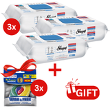 PACHET PROMO: 3× Șervețele Sleepy Bleach Additive 100 buc + 3× Capsule rufe Wash & Free 4in1
