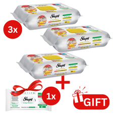 PACHET PROMO: 3× Șervețele Sleepy Easy Clean lămâie 50 buc + 1× Șervețele White Soap 30 buc