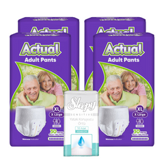 4x ACTUAL Scutec Chilot Adult XL Double 30buc + 1x SLEEPY SENSITIVE Aleze Igienice 60x60cm 10 buc (cadou)