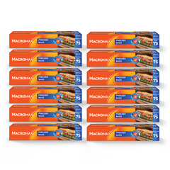 12x Pungi pentru frigider/congelator MACROMAX Medium, 24x38cm, 75 buc.