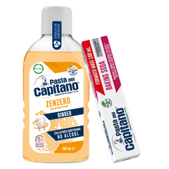 Pasta de dinti cu bicarbonat de sodiu 100ml Pasta del Capitano + apa de gura cu ghimbir - Pachet Promo