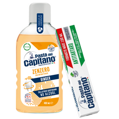 Pasta de dinti antitartru 100ml Pasta del Capitano + apa de gura cu ghimbir - Pachet Promo