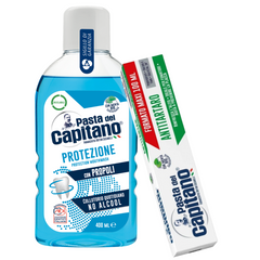 Pasta de dinti antitartru 100ml Pasta del Capitano + apa de gura pentru protectie- Pachet Promo