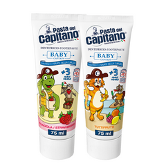Pasta de dinti cu căpșuni (75 ml) + Pasta de dinti Tutti Frutti (75 ml) Pasta del Capitano Baby – Pachet Promo