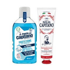 Pasta de dinti Originala pentru protectie totala 1905 + Apa de gura pentru protectie Del Capitano – Pachet Promo