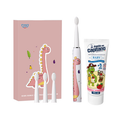 Periuta Electrica JTF Sonic J20C Dinozaur+ Pasta de dinti Del Capitano Baby Strawberry 75ml- Pachet Promo