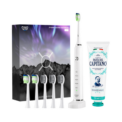 Periuta de dinti electrica JTF Sonic P200 ALB+ Pasta de dinti pentru protectia gingiilor 75ml Del Capitano 1905- Pachet Promo