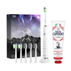 Periuta de dinti electrica JTF Sonic P200 ALB+ Pasta de dinti Originala pentru protectie totala 75ml Del Capitano 1905- Pachet Promo