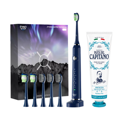 Periuta de dinti electrica JTF Sonic P200 ALBASTRU+ Pasta de dinti pentru fumatori 75ml Del Capitano 1905- Pachet Promo