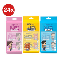 24x MINI Servetele umede buzunar DOYFRESH MIX (8xPINK+ 8xYELLOW + 8xBLUE) 8x8buc