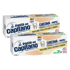 Pasta de dinti cu curcuma si propolis 75 ml- Pasta Del Capitano- Pachet Promo