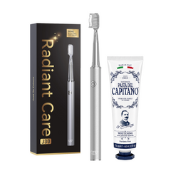 Periuta de dinti electrica JTF Sonic J30 SILVER + Pasta de dinti pentru albire 75ml Del Capitano 1905- Pachet Promo