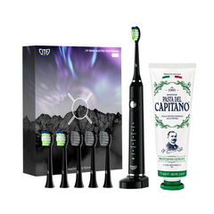 Periuta de dinti electrica JTF Sonic P200 NEGRU+ Pasta de dinti cu plante naturale 75ml Del Capitano 1905- Pachet Promo