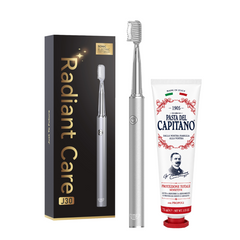 Periuta de dinti electrica JTF Sonic J30 SILVER+ Pasta de dinti Originala pentru protectie totala 75ml Del Capitano 1905- Pachet Promo