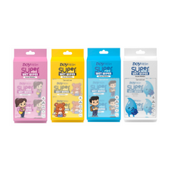 4x MINI Servetele umede buzunar DOYFRESH MIX 8x8buc (1xPINK + 1xYELLOW +1xBLUE + 1xWHITE)