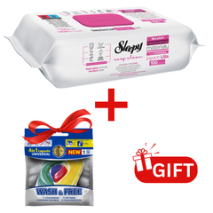 PACHET PROMO: 1× Șervețele Sleepy Lilium Bouquet 100 buc + 1× Capsule rufe Wash & Free 4in1