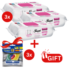 PACHET PROMO: 3× Șervețele Sleepy Lilium Bouquet 100 buc + 3× Capsule rufe Wash & Free 4in1