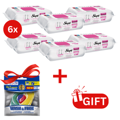 PACHET PROMO: 6× Șervețele Sleepy Lilium Bouquet 100 buc + 6× Capsule rufe Wash & Free 4in1