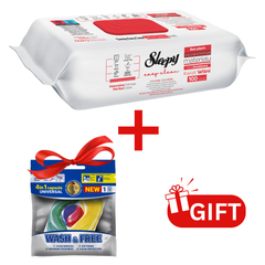 PACHET PROMO: 1× Șervețele Sleepy Cherry Blossom 100 buc + 1× Capsule rufe Wash & Free 4in1