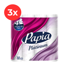 3x Hartie igienica PAPIA Platinum 32 role, 4 straturi