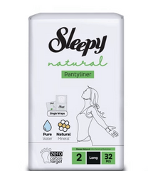 Absorbante Damă Sleepy NATURAL Long, 2 picături, 32 buc
