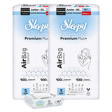 2x Scutece-chilotel Sleepy Bio Natural Premium Plus AirBag Comfort – marimea 5 Junior, 11–20 kg, 40 bucati + 1x Servetele Umede pentru copii cu 99,5% Apa Pura, 40 bucati (cadou)