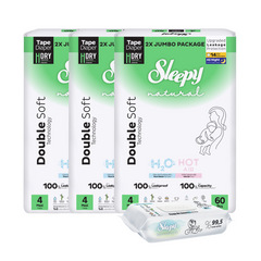 PACHET PROMO- 3x”Sleepy Natural H2O Ultra Sensitive Double Marime 4 Maxi”