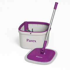 Set Mop cu Stoarcere Automată Parex Wondero – Galeată cu Separare Apă Curată/Murdară