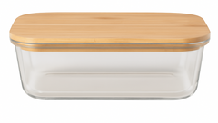 Caserolă Sticlă EcoLid cu Capac din Bambus – 640 ml