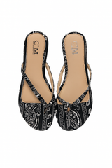 Papuci damă C'M® Bandana Noir– Print Paisley- culoare negru- marimea 41