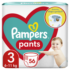 Scutece-chilotel Pampers Pants, Mărimea 3, 6-11kg, 56 buc.