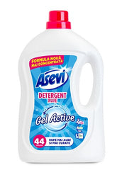 Asevi Gel Active – Detergent Concentrat pentru Rufe, Extra Strălucire și Albire, 2.4L