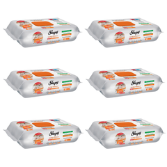 PACHET PROMO - 6 x Șervețele umede de curățare Sleepy Easy Clean pentru bucătărie cu ulei natural de portocală, 50 Buc