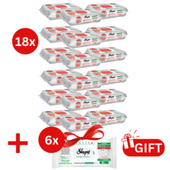 PACHET PROMO: 18× Șervețele Sleepy Easy Clean grapefruit 50 buc + 6× Șervețele White Soap 30 buc