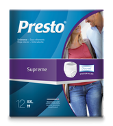 Scutece Chilot Adulti PRESTO Supreme XXL, 160cm-175cm, 12 bucati