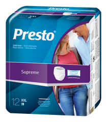 Scutece Chilot Adulti PRESTO Supreme XXL, 160cm-175cm, 12 bucati