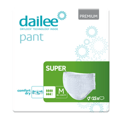 Scutece-Chilot pentru Adulți DAILEE Premium SUPER 7 Picături, mărimea M, 15 bucăți
