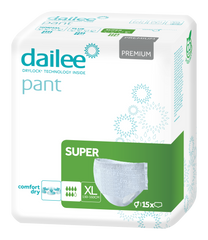 Scutece-Chilot pentru Adulți DAILEE Premium SUPER 7 Picături, mărimea XL, 15 bucăți
